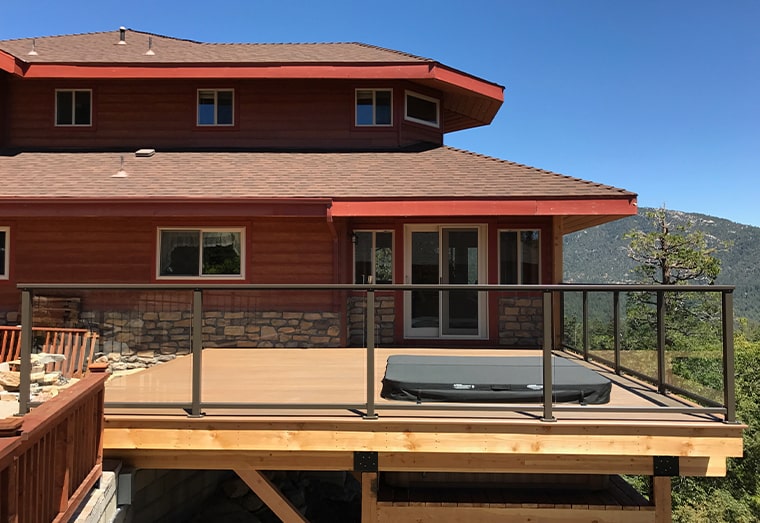 aluminum glass railing bronze