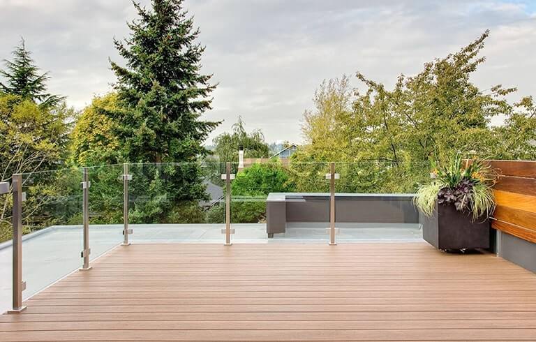 glass railing for wood